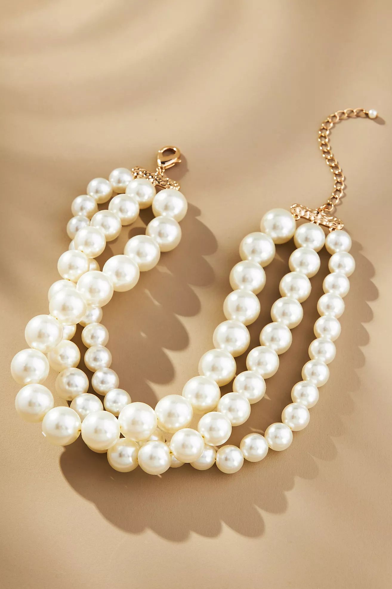 Triple-Strand Pearl Choker Necklace | Anthropologie (US)