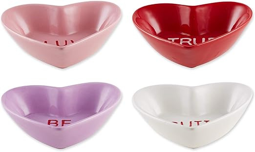DII Valentine's Day Table Top Collection, Candy Bowls, Sweet Talk, 4 Piece, Candy Bowls, Sweet Ta... | Amazon (US)