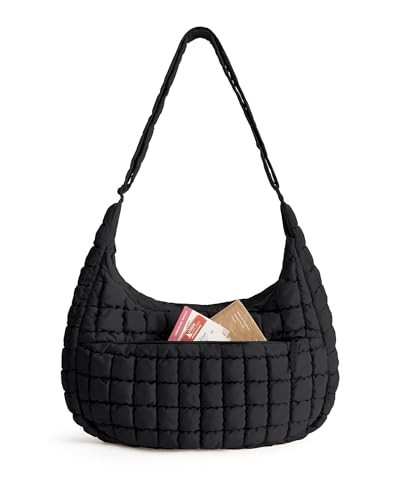 BAGSMART Crossbody Hobo Bag for Women, Quilted Puffy Purses for Women Soft Fluffy Cute Shoulder Handbag for Daily Use | Amazon (US)