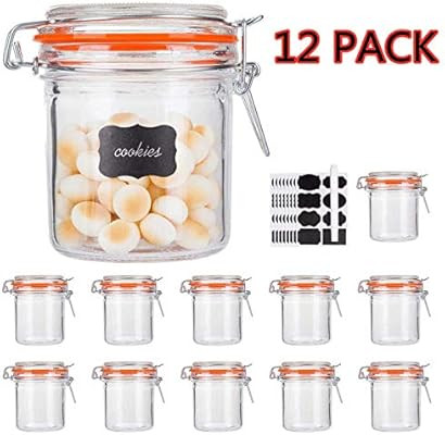 Glass Jars With Airtight Lids,Encheng Mason Jars 8 oz,Glass Jars With Leak Proof Rubber Gasket 25... | Amazon (US)