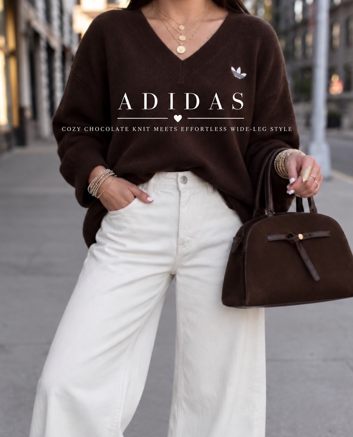 Adidas brown sweater 15% off