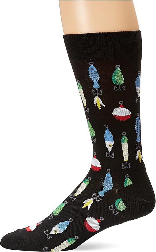 Hot Sox Men's Fashion Pattern Slack Crew Socks | Amazon (US)