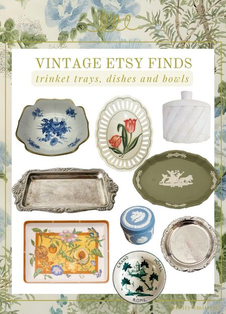 Vintage trinket dishes, ring dish, silver tray, Wedgwood - Etsy finds

#LTKHome #LTKStyleTip