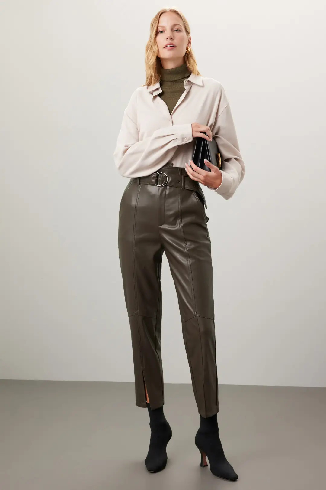 Olive Split Hem Pants | Rent the Runway