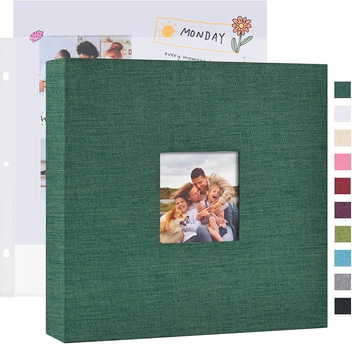Mublalbum 12x12 Inch DIY Scrapbook Photo Album with 20 Plastic Sleeves 40 Pages Linen Cover 3 Rin... | Amazon (US)