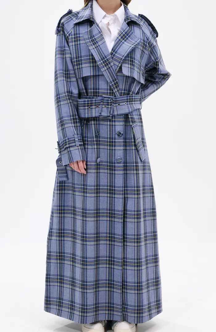 Long Plaid Trench Coat | Nordstrom