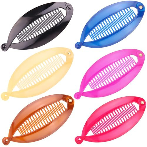 Banana Hair Clips Banana Clip for Women Long Hair Classic Fishtail Hair Comb Banana Clips Ponytail Hair Holder for Women Girls | Amazon (US)