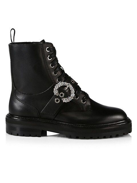 Cora Embellished Leather Combat Boots | Saks Fifth Avenue