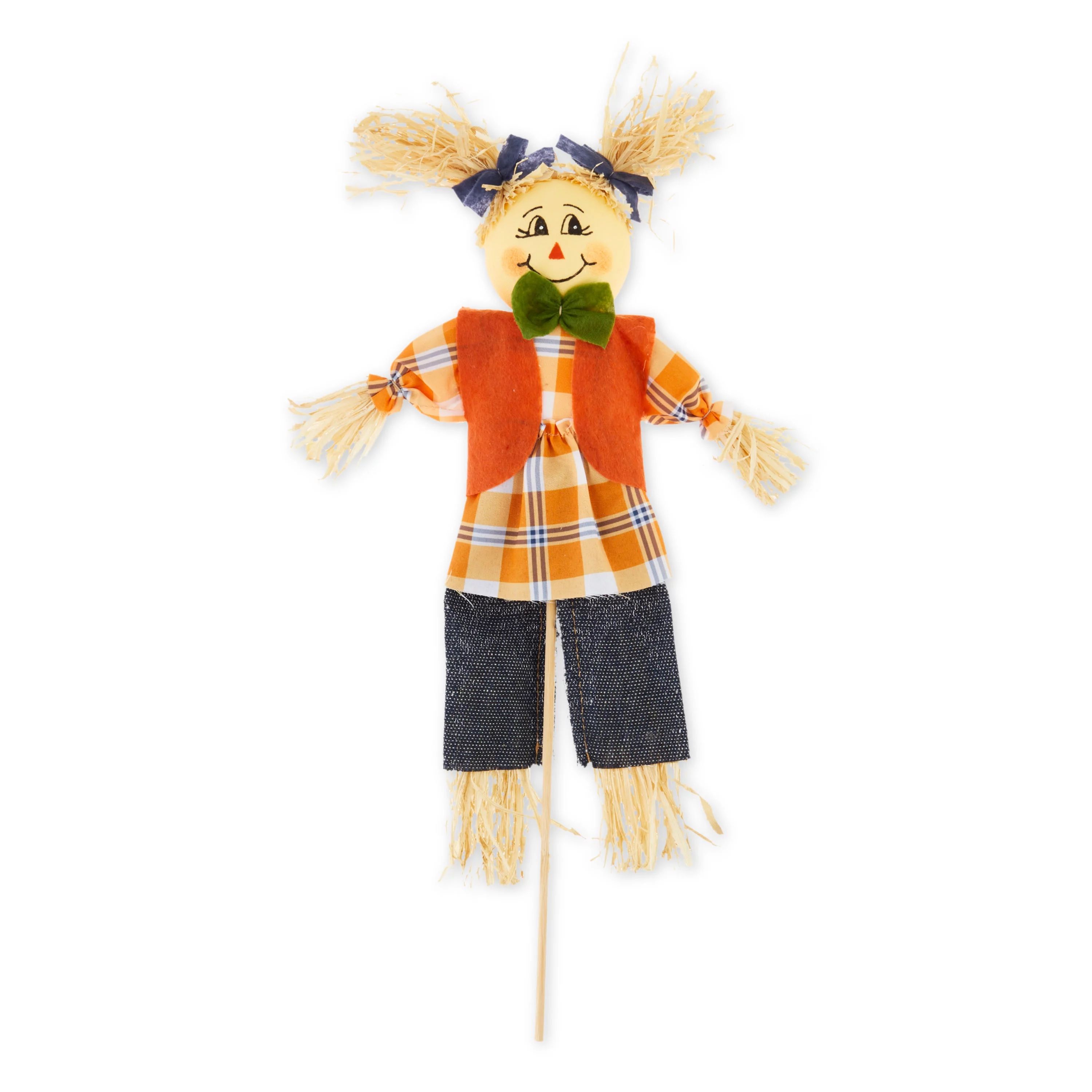 Harvest 14in Height Orange Scarecrow Pick Decoration, Way to Celebrate | Walmart (US)