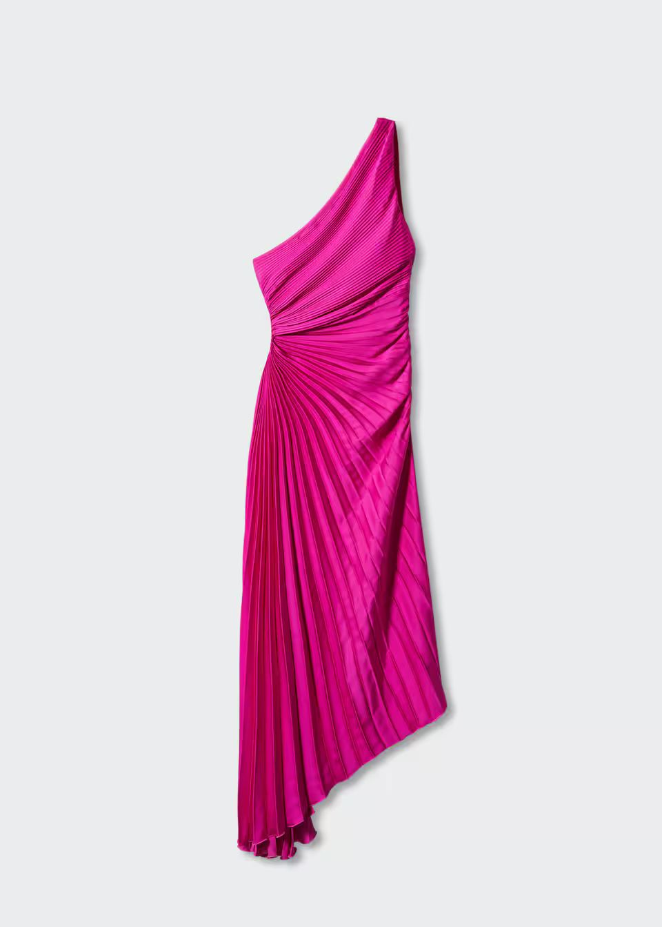Asymmetrical pleated dress | MANGO (US)