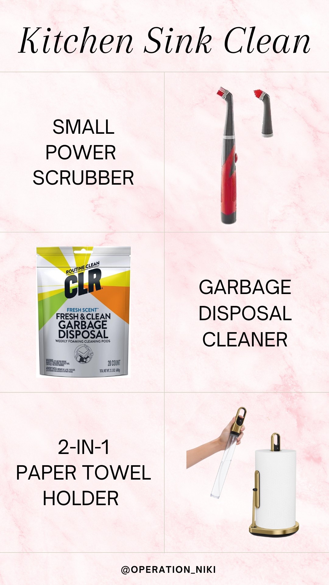 Time to give the kitchen sink a serious refresh! ✨ Scrubbing away buildup with the Rubbermaid Reveal makes a huge difference, and CLR garbage disposal pods keep things smelling fresh. Plus, this 2-in-1 paper towel holder with a built-in sprayer? A total game-changer for quick cleanups!

🌟Follow for more @OPERATION_NIKI on IG, TikTok, & Facebook sahm, mom essentials, kitchen clean, home appliances, life hack, work from home, cleaning products, home, cleaning inspo, kitchen ideas, wedding guest dress, stay at home mom, deep clean, kitchen restock, cleantok, refill, kitchen home appliances, organization laundry, detergent, soap, dispenser, bathroom, organization, gold kitchen, gold decor 

#LTKHome #LTKFindsUnder50 #LTKSpringSale