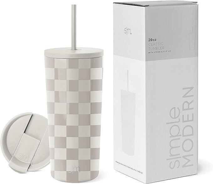 Simple Modern Insulated Tumbler with Lid and Straw | Iced Coffee Cup Reusable Stainless Steel Wat... | Amazon (US)