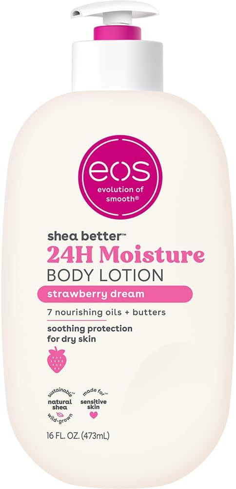 eos Shea Better Body Lotion Strawberry Dream, 24-Hour Moisture Skin Care, Lightweight & Non-Greas... | Amazon (UK)