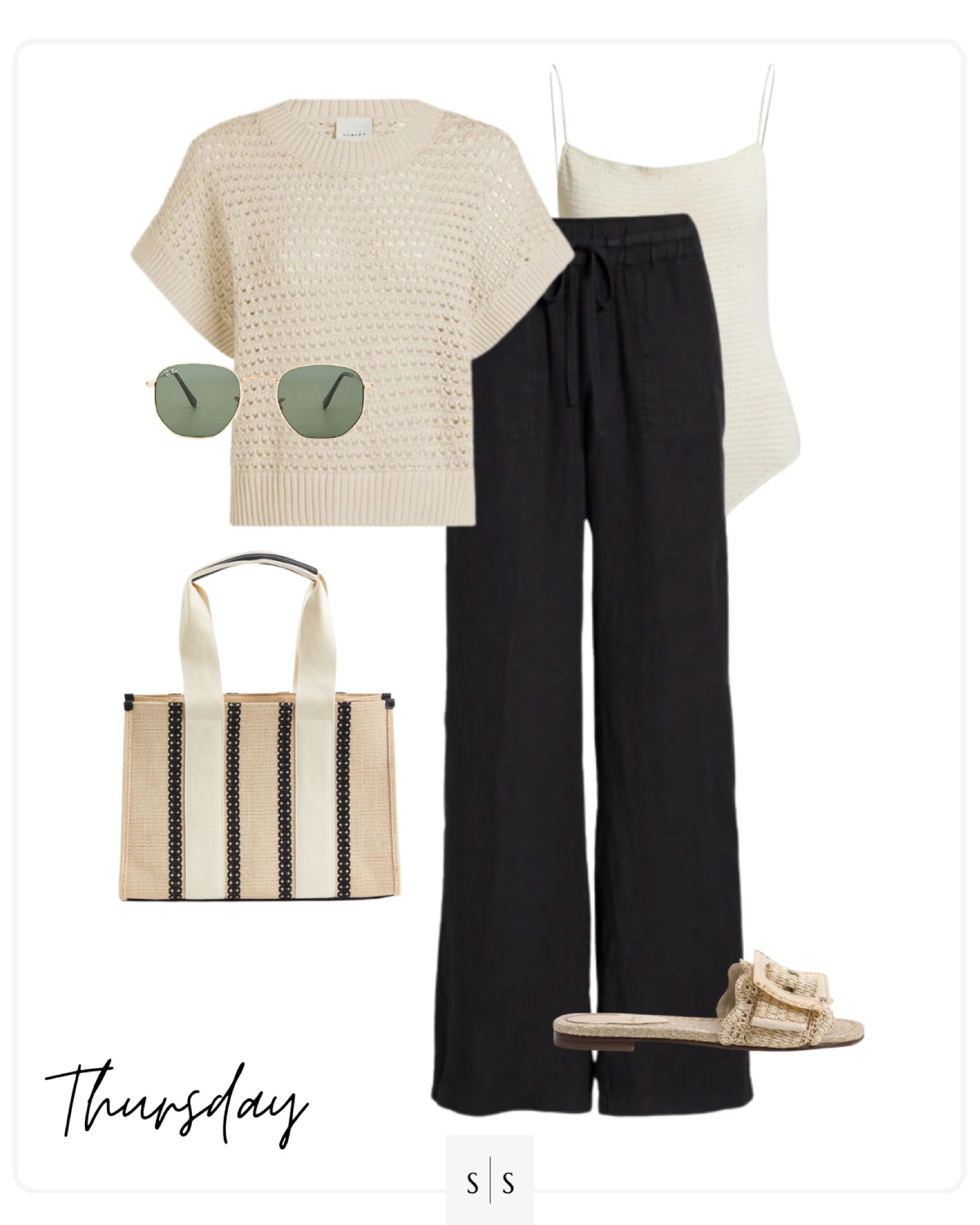 Style Guide of the Week | crochet knit tee, smocked one piece swimsuit, straw tote, raffia sandal, aviator sunglasses 

Outfit ideas, Spring outfits, Summer outfits, vacation inspired, travel, airport, resort wear. See all details on thesarahstories.com ✨

#LTKtravel #LTKstyletip #LTKFind