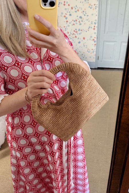 The perfect spring outfit! I’m carrying the cutest little raffia purse (small but fits all the necessities easily!) and wearing the prettiest Evi Grintela dress - it’s old but I linked similar styles! Great vacation outfit picks! 

#LTKstyletip #LTKitbag