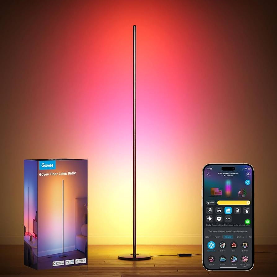 Govee RGBIC Floor Lamp Basic, LED Corner Lamp Works with Alexa, 1000 Lumen Smart Modern Floor Lam... | Amazon (US)