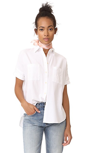 White Cotton Courier Shirt | Shopbop