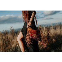 Buckskin Leather Fringe & Buffalo Wool Cross Body Purse, Western Crossbody Bag, Southwestern Mercy G | Etsy (US)