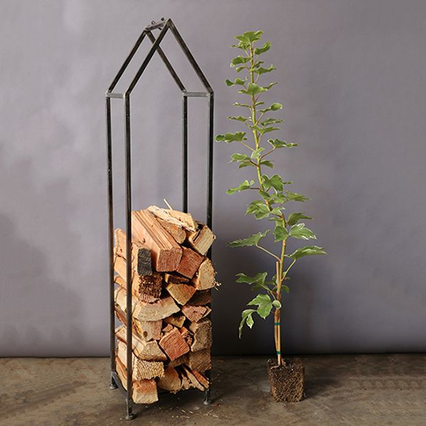 House Shaped Metal Firewood Holder | Antique Farm House