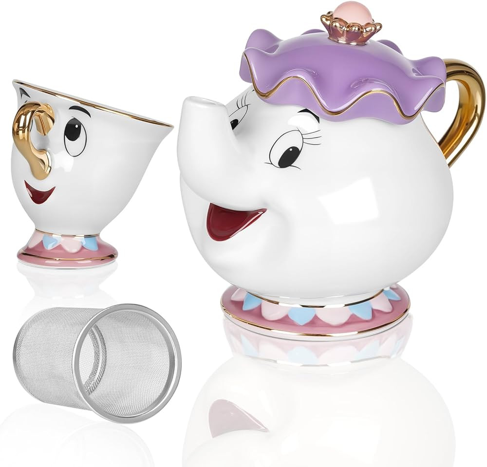 Beauty and the Beast Mrs Potts Teapot Lovely One Set Mrs Potts Teapot &Mug Chip Cup Tea Set Ideal... | Amazon (US)