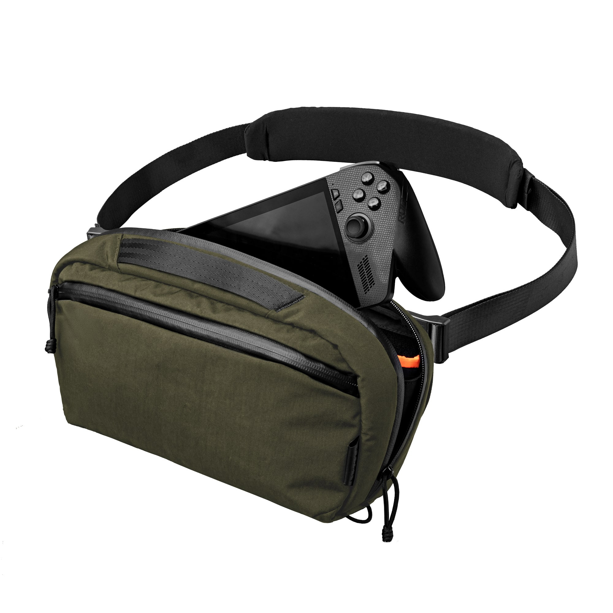 ALPAKA - Gaming Sling Bag for Switch 2/Steam Deck/ROG Ally, Game Card Holder (20), 3.5L EDC Crossbody, Water-Resistant - Green Axoflux 400D Washed Nylon | Best Buy U.S.