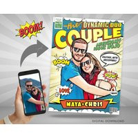 Custom Comic Book Cover, Couple Portrait From Photo, Anniversary Gifts Couples Illustration, Personalized For Him Or Her | Etsy (US)