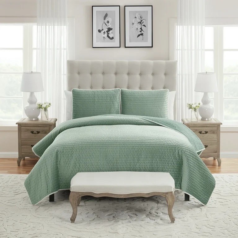 My Texas House Quinn Iceberg Green 3-Piece Pick Stitched Stripe Velvet Quilt Set, Full/Queen, Adult!

#LTKFallSale #LTKHome #LTKSaleAlert