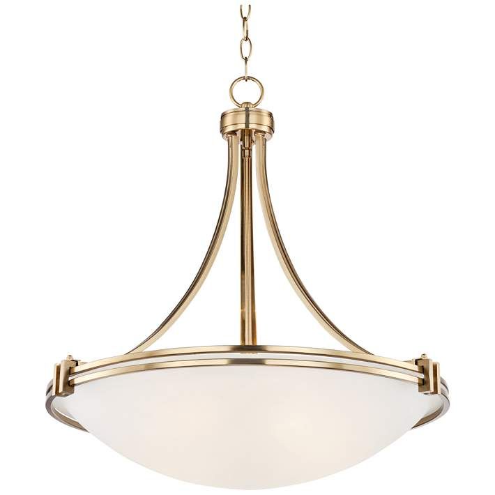 Possini Euro Deco 21 1/2" Wide Warm Brass 3-Light Pendant - #1F024 | Lamps Plus | Lamps Plus