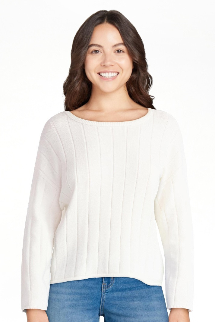 No Boundaries Wide Ribbed Scoop Neck Sweater, Midweight, Women's | Walmart (US)