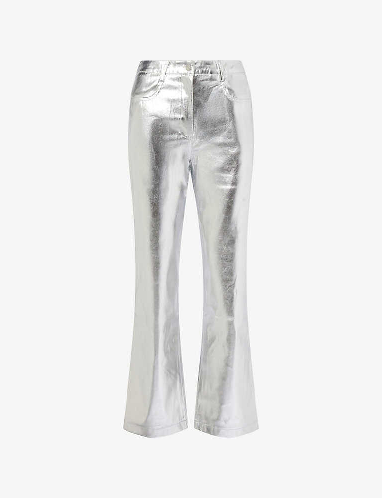 Lupe straight-leg high-rise faux leather trousers | Selfridges