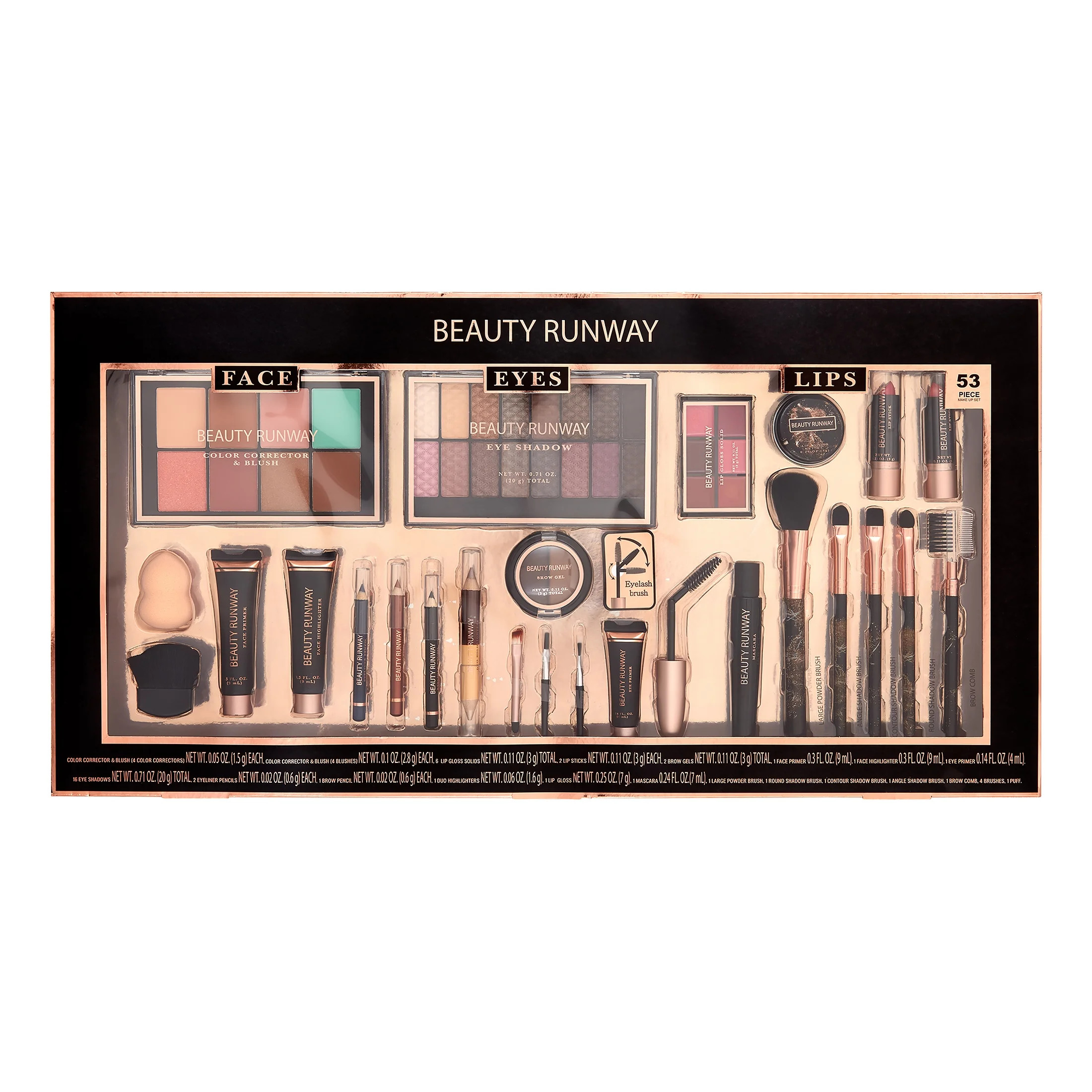 ($45 Value) Beauty Runway 53 Pc Cosmetic Set, Essentials - Walmart.com | Walmart (US)