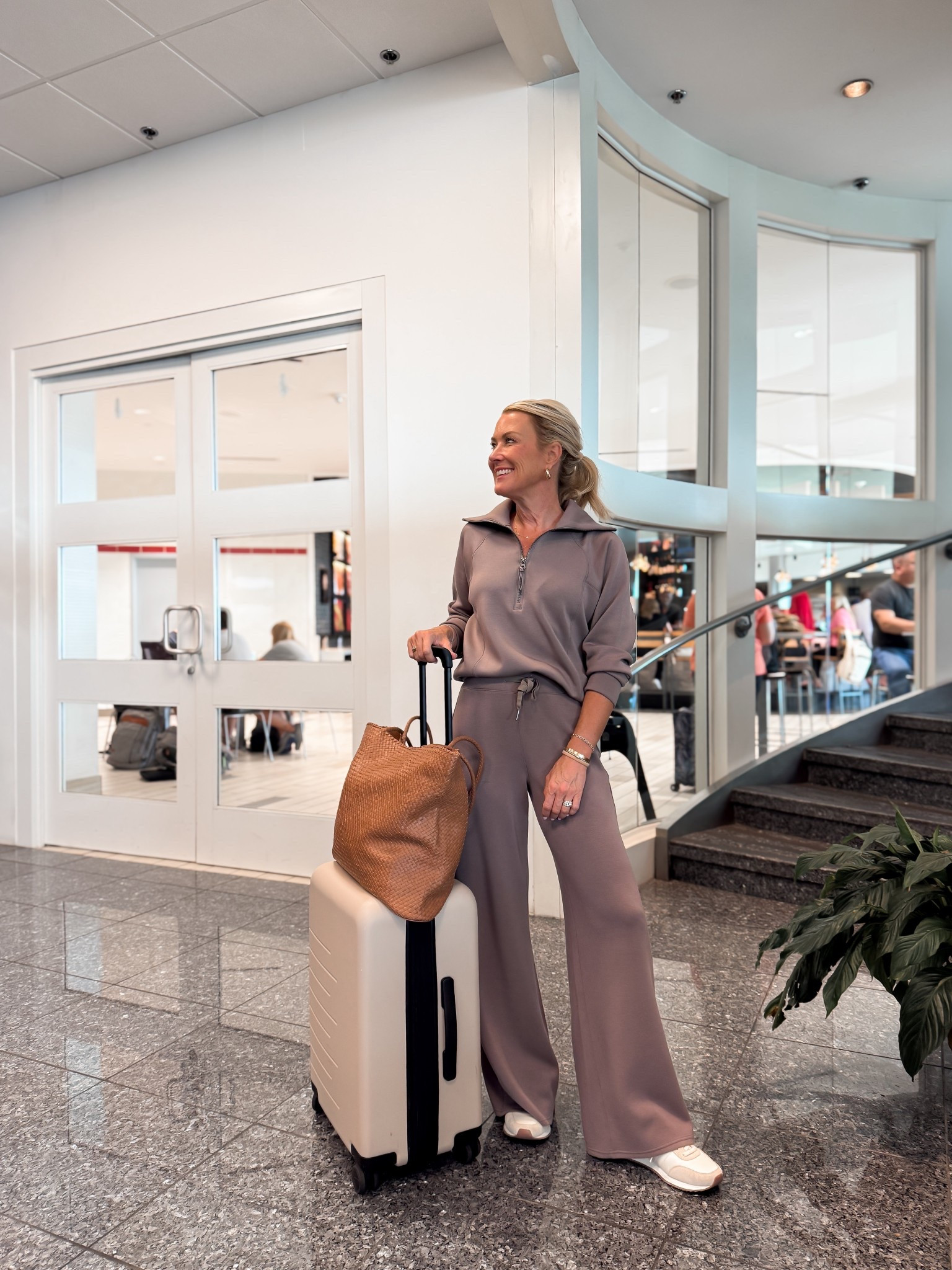 Travel style // this set is always a 10/10. On sale, too! 
I’m in xs pullover & small pants 

#LTKOver40 #LTKTravel