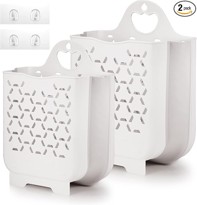 Laundry Basket Collapsible Laundry Hamper 2 Packs Clothes Hamper Portable Dirty Clothes Basket Sm... | Amazon (US)