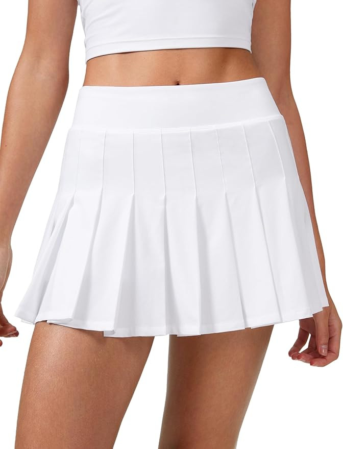 CRZ YOGA Cute Pleated Skirts for Women High Waisted Tennis Golf Skorts with Pockets Casual Athlet... | Amazon (US)
