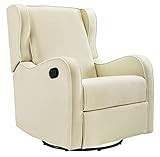Angel Line Rebecca Upholstered Swivel Gliding Recliner,Metal, Beige/White | Amazon (US)