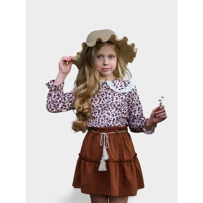 Rodeo Diva Leopard Top and Skirt Set Mia Belle Girls, Brown, 5 | Target