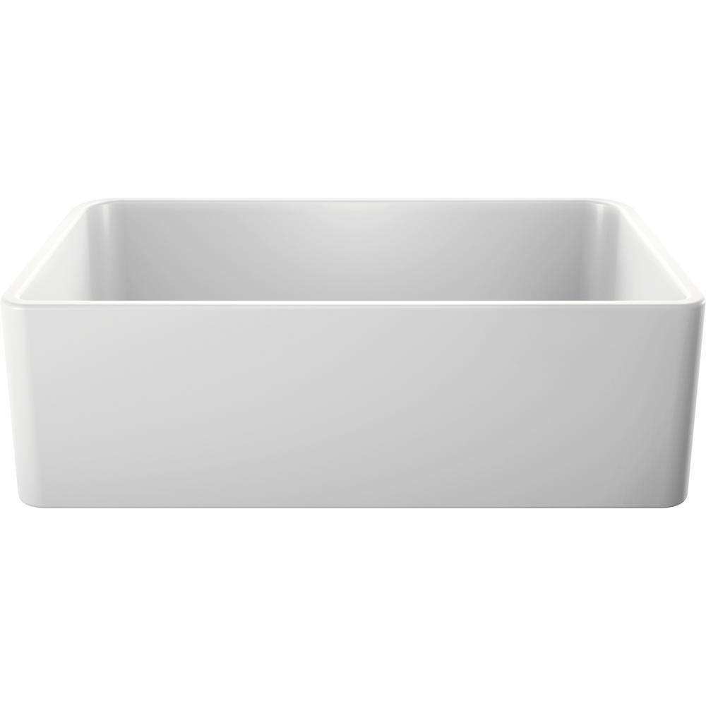Blanco CERANA Farmhouse Apron-Front White Fireclay 33 in. Single Bowl Kitchen Sink | The Home Depot