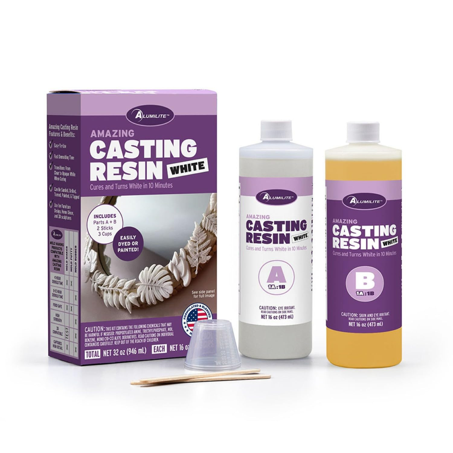Alumilite Amazing White Casting Resin Kit, 32 oz (16 oz Part A + 16 oz Part B) – Ideal for Pour... | Amazon (US)