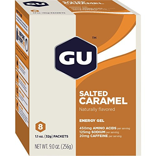 GU Energy Original Sports Nutrition Energy Gel, Vegan, Gluten-Free, 8-Count Vanilla Bean and 8-Count Salted Caramel Bundle | Amazon (US)