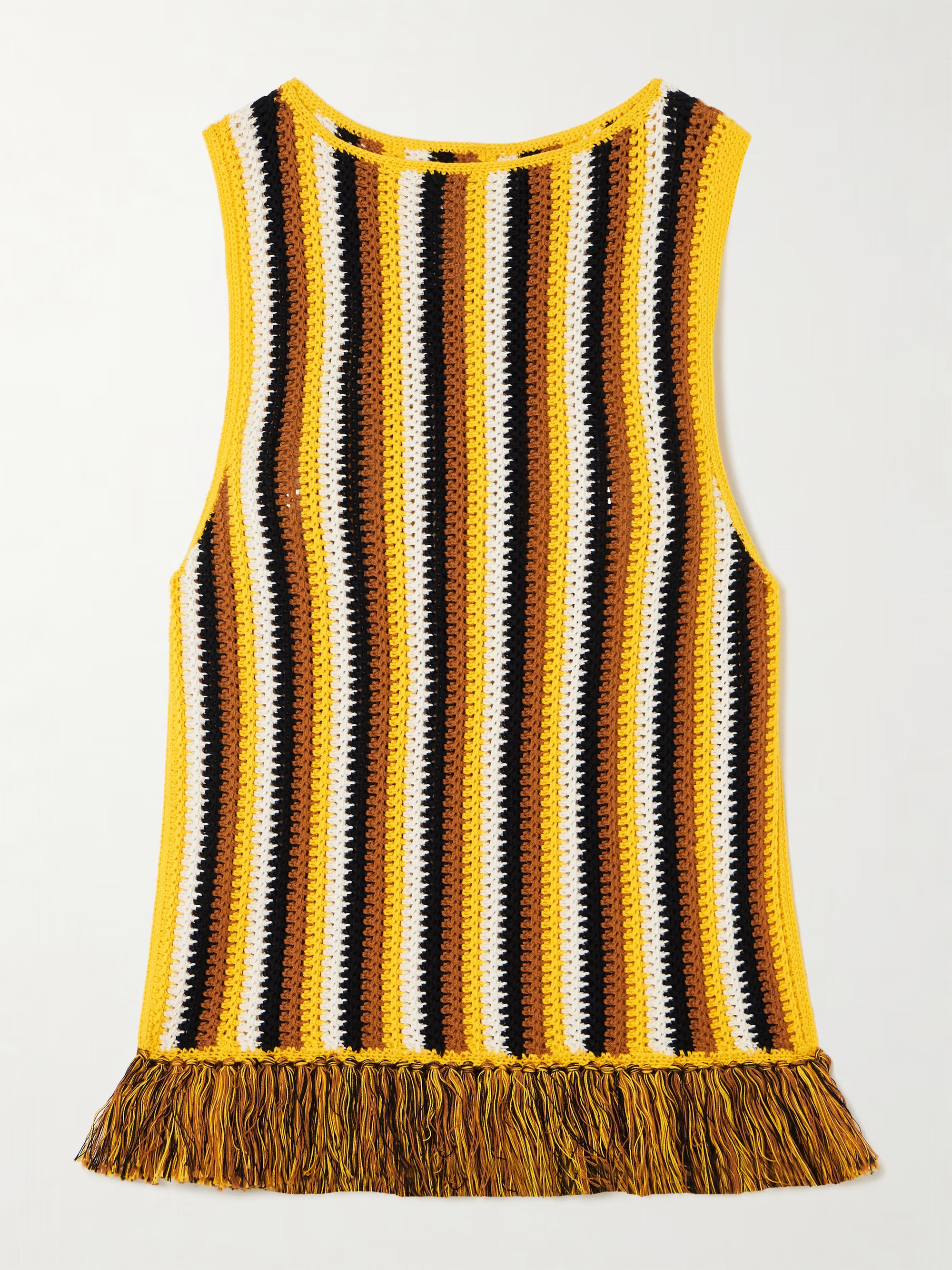 Misti fringed striped crocheted cotton tank | NET-A-PORTER (US)