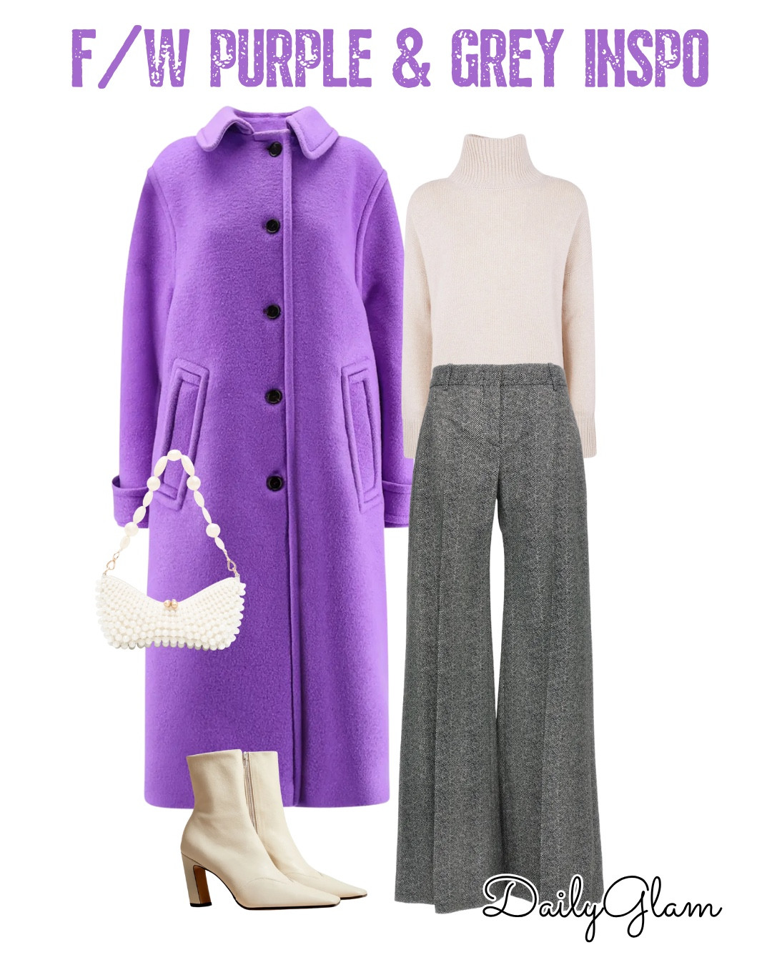 ✨ F/W Purple & Grey Inspo ✨
A bold purple statement coat + cozy cream turtleneck + tailored grey wide-leg trousers = the perfect elevated casual fall/winter look. Shop via link in bio! 

 #FallWinterFashion #PurpleCoatOutfit #ElevatedCasual #LTKSeasonal #LTKootd