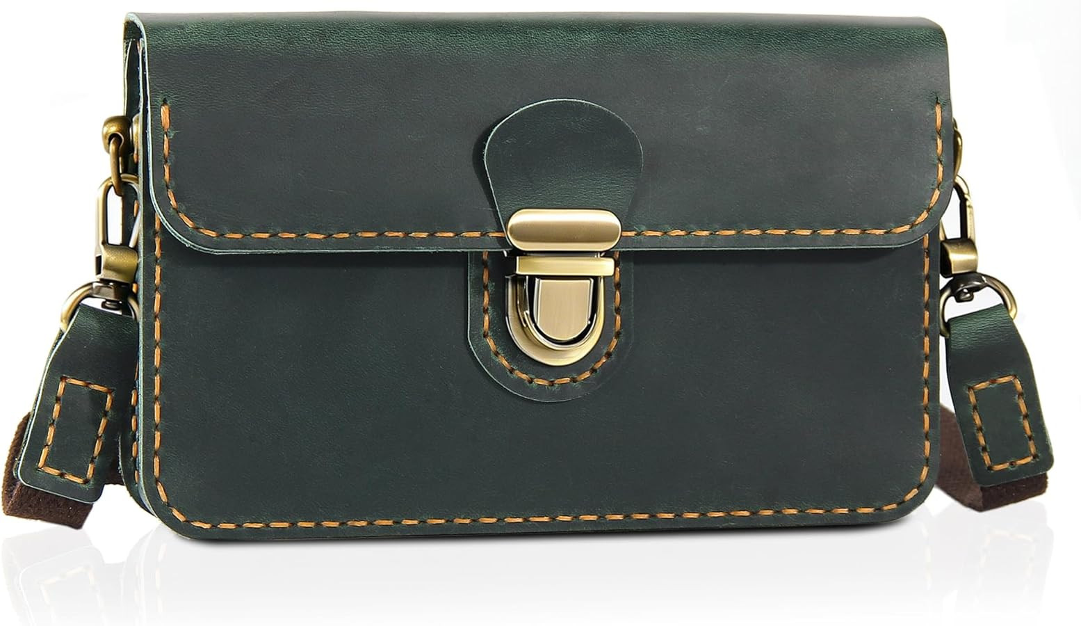 Robrasim Small Leather Crossbody Bag for Women, Phone Wallet with Card Slots, Handmade Wristlet P... | Amazon (US)