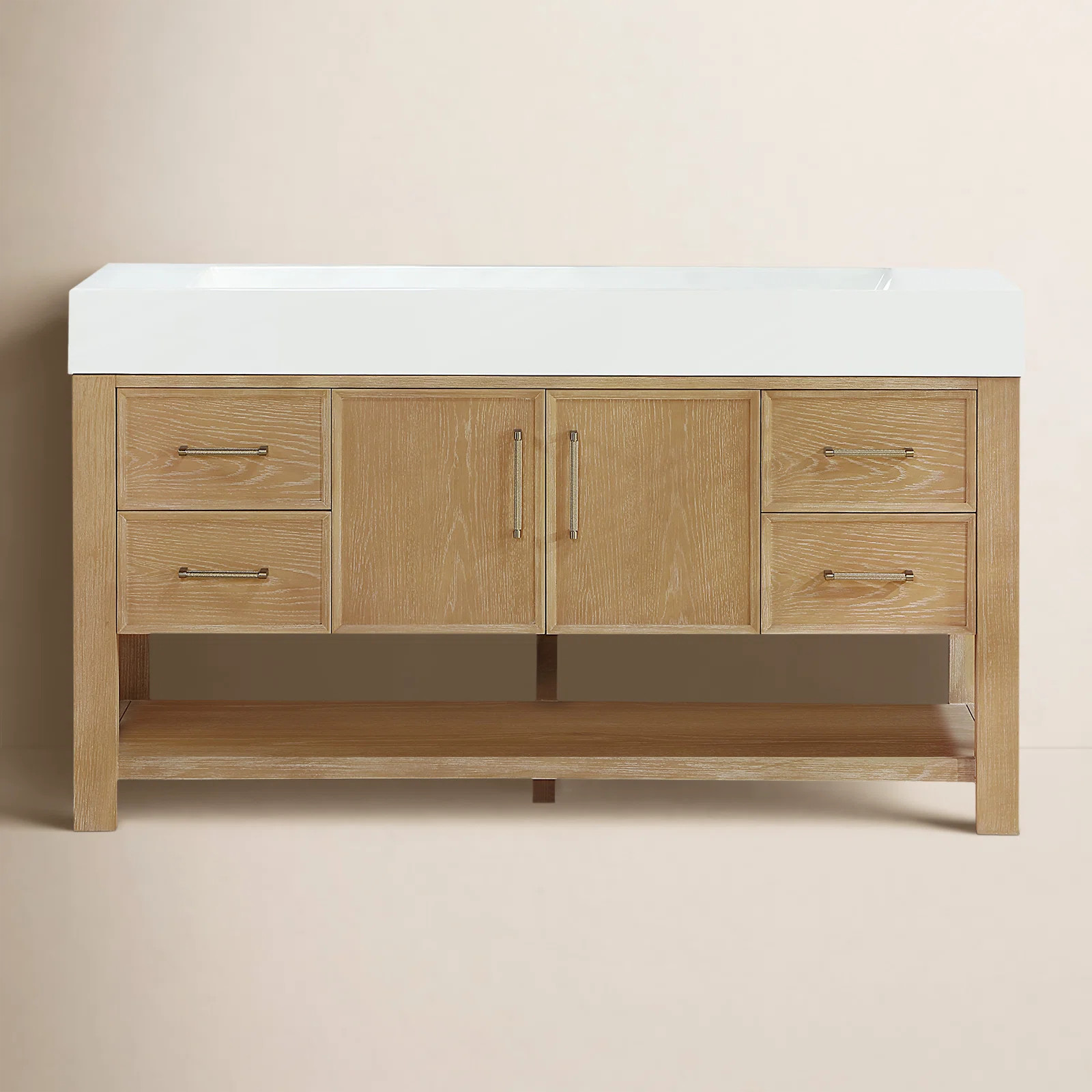 Maho 60'' Single Bathroom Vanity with Engineered Stone Top | Wayfair North America