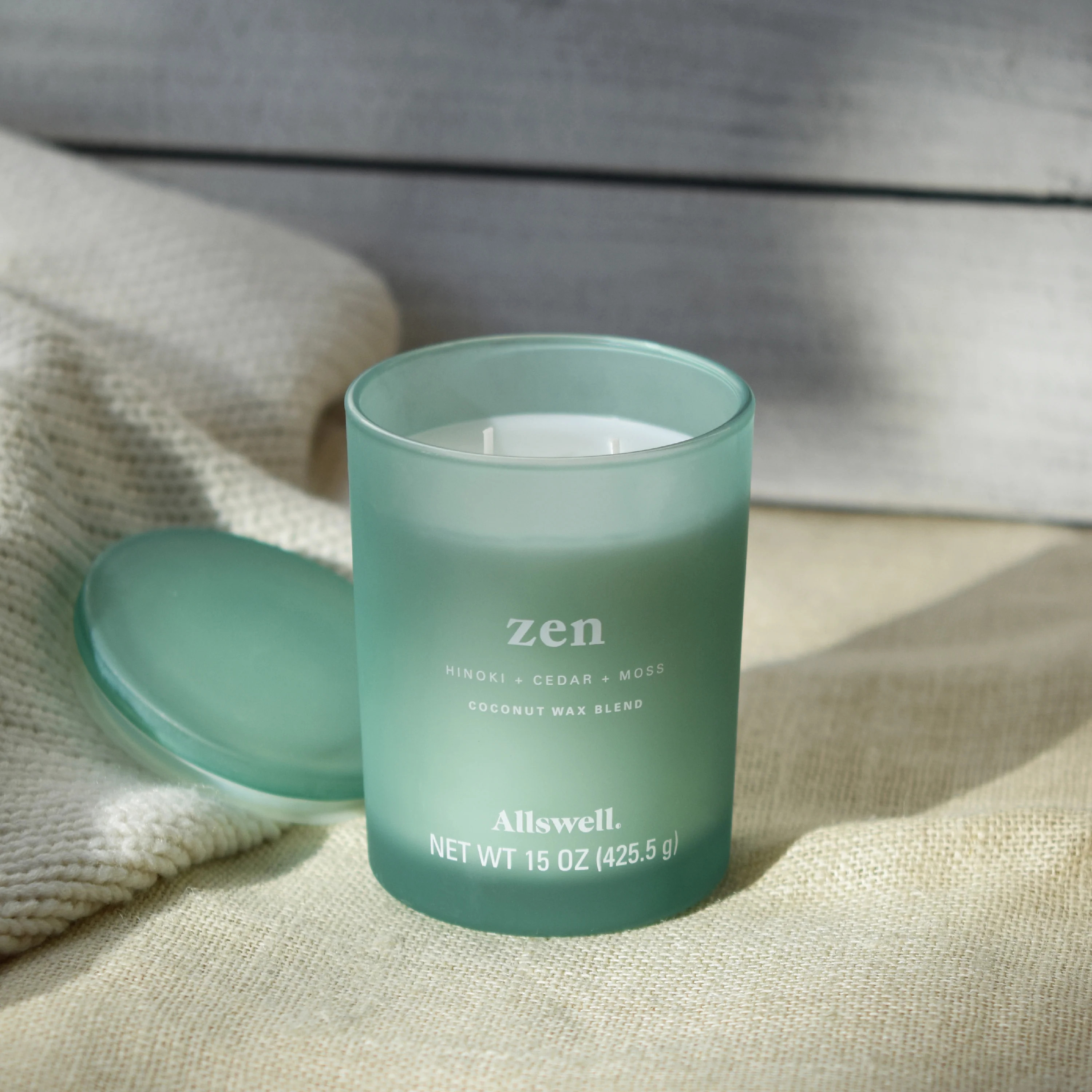 Zen (Hinoki + Cedar + Moss) 2-Wick Spa Candle | Allswell Home