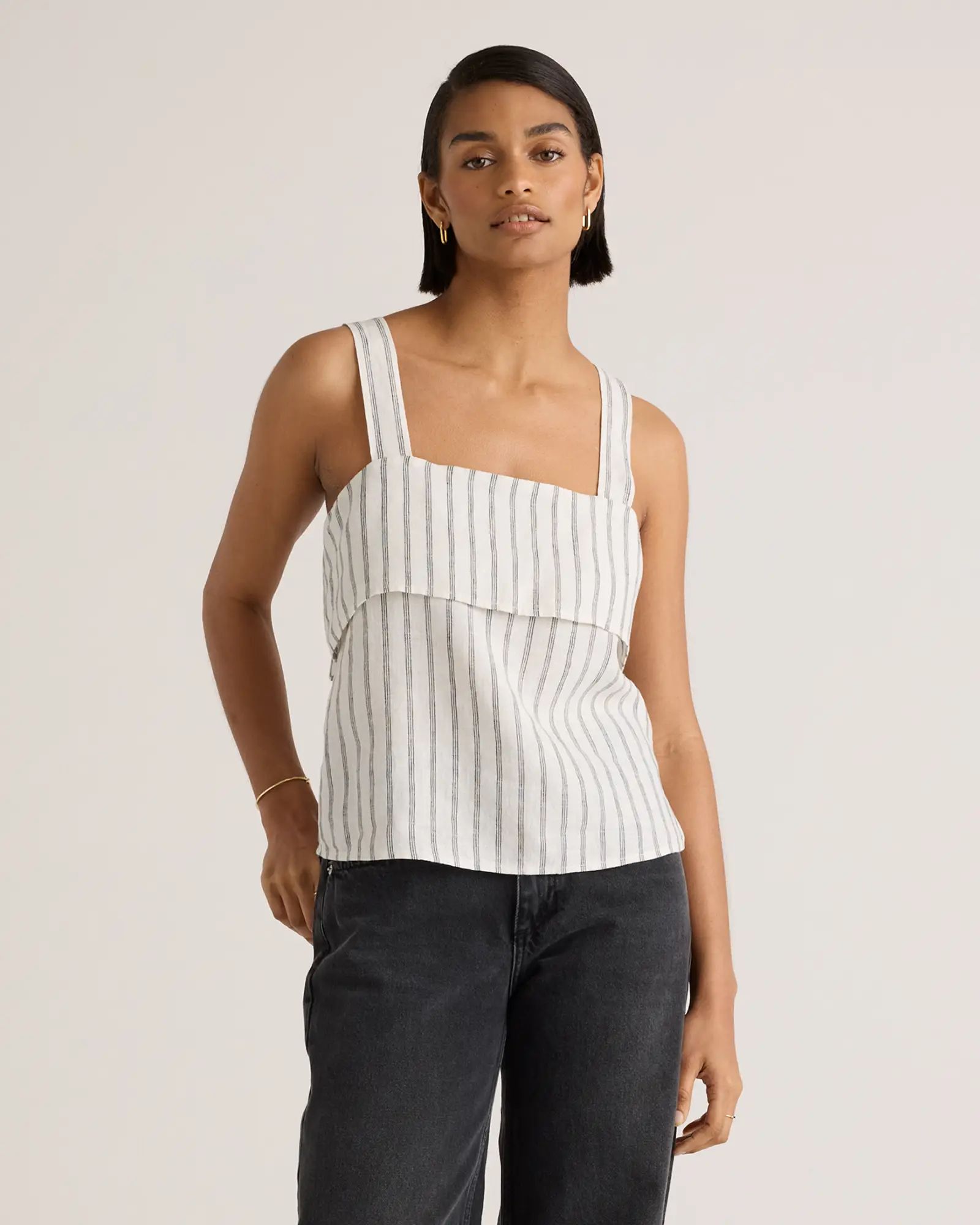 100% European Linen Square Neck Tank | Quince