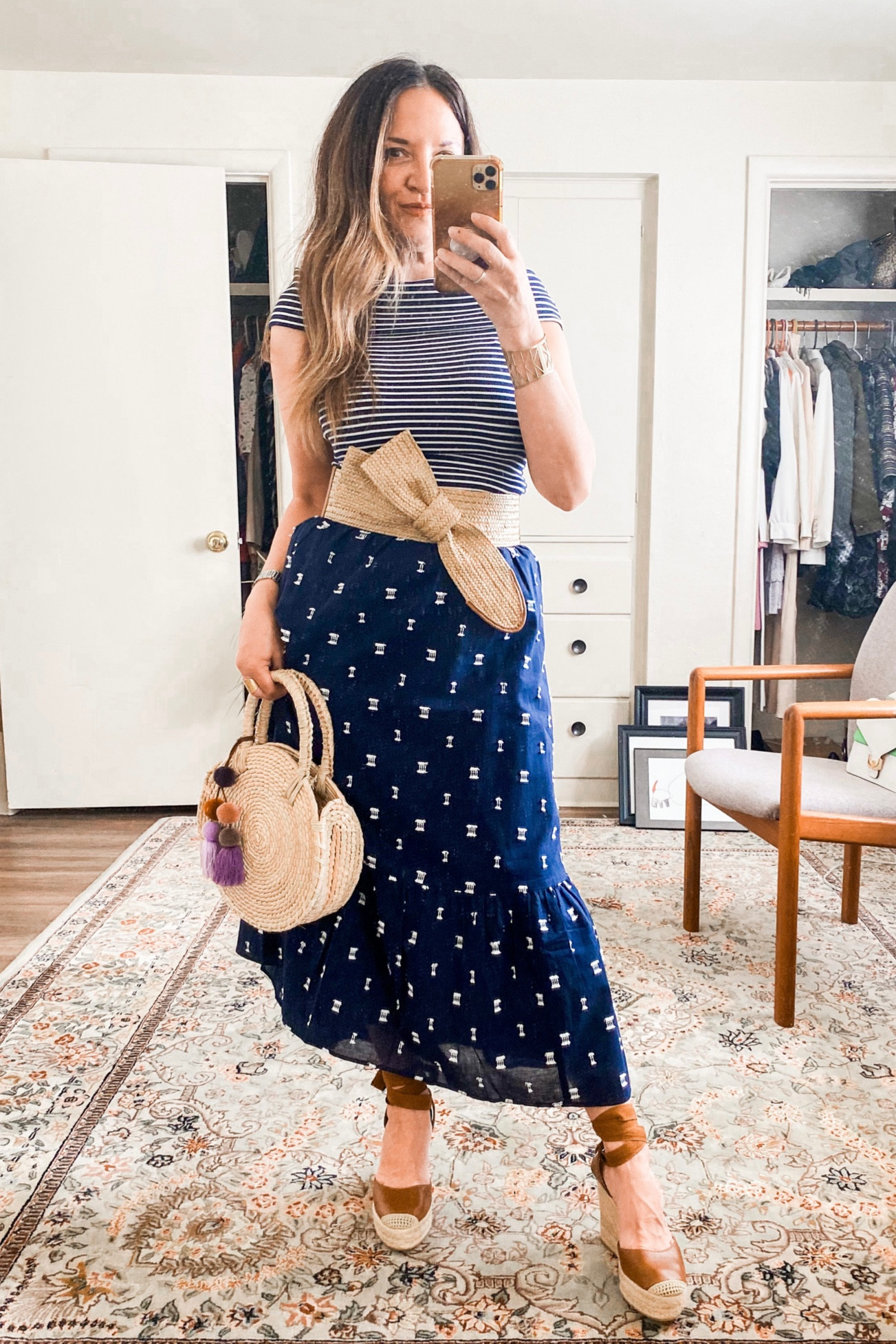 ☀️The perfect summer outfit for us petite women. Navy and white - long midi skirt, off shoulder top and striped top interchangeable. Mix and match. And espadrilles of course!(My fav summer must-have.) Wear this outfit as a travel and / or everyday style option. 🕶☀️

I’m wearing: Skirt XS Petite 
Top XS Petite
Shoe 6 
Me: 5’1” 120lbs, Age 51 #agelesspetitestyle

🎬Follow my shop @thedolcehunter on the @shop.LTK app for more outfit details on this post.

#liketkit #LTKFind #LTKSeasonal #LTKunder100
@shop.ltk
https://liketk.it/4cSpW

#midiskirts #belts #petite #petitefashion #petitestyle #summeroutfit #summer #navy #theloft #whbm #espadrilles #summerstyle #travelstyle #everydaysummerstyle #everyday #effortlesschic #petiteover40 #petiteover50 #agelessstyle #offshoulder #ResortStyle #stylereels #petitefashionblogger #over40style #over50style 