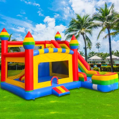 Goosh 20' X 23' Inflatable Bounce House With Water Slide And Air Blower | Wayfair North America