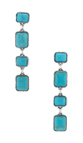 Rosalind Earrings in Silver & Turquoise | Revolve Clothing (Global)