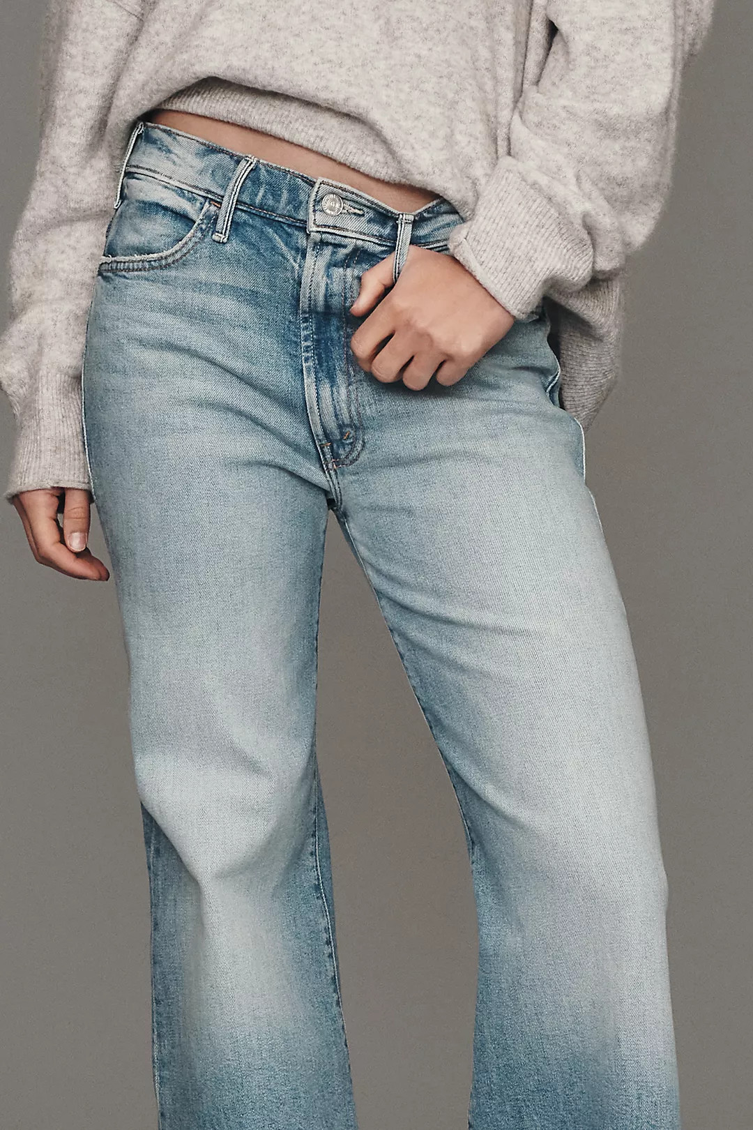 MOTHER The Hustler Roller Sneak High-Rise Wide-Leg Jeans | Anthropologie (US)