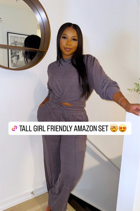 OBSESSED with this tall girl lounge set from Amazon!! I am 5’9 — 200 lbs wearing the XL. Approximately a 33 1/2 inseam. 

The waist runs tight so listen to me when I say get the XL if you’re close to my size at all!! I stretched mine out little manually and PERFECTION! 

#LTKstyletip #LTKfindsunder50 #LTKmidsize